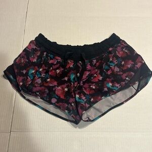 Lululemon shorty hot shorts with back pocket pull strings midnight bloom floral